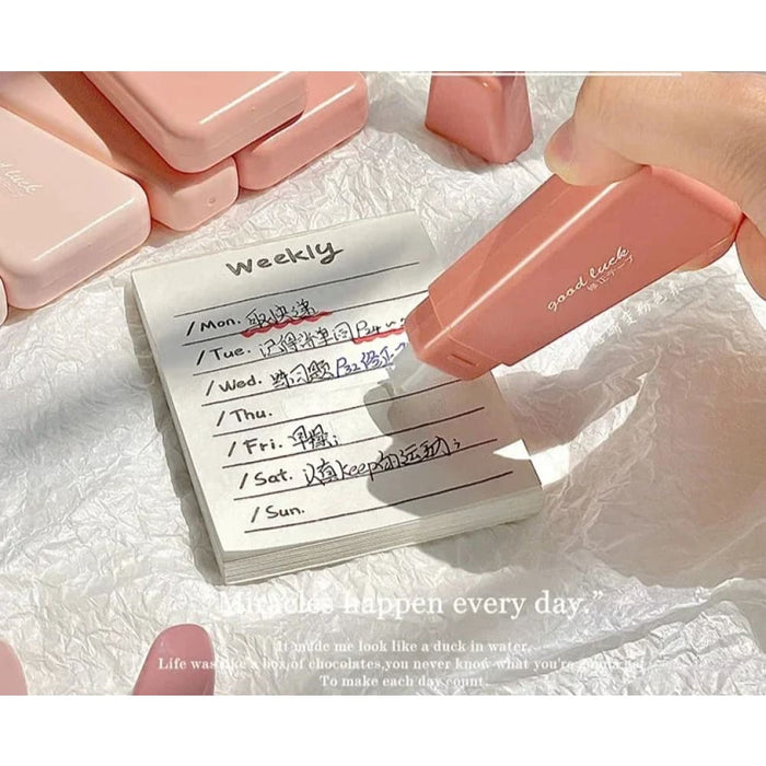 6 Piece Gradient Pink White Correction Tape Set