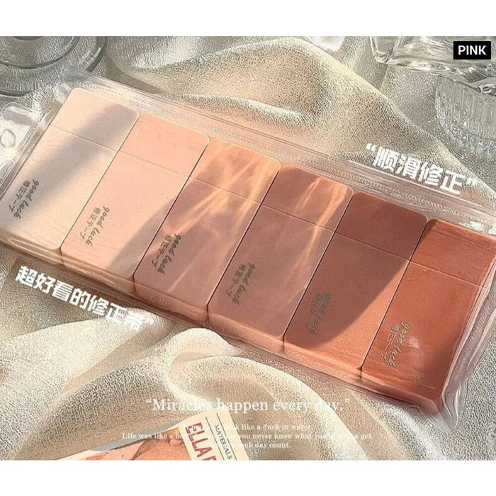 6 Piece Gradient Purple White Correction Tape Set Kawaii