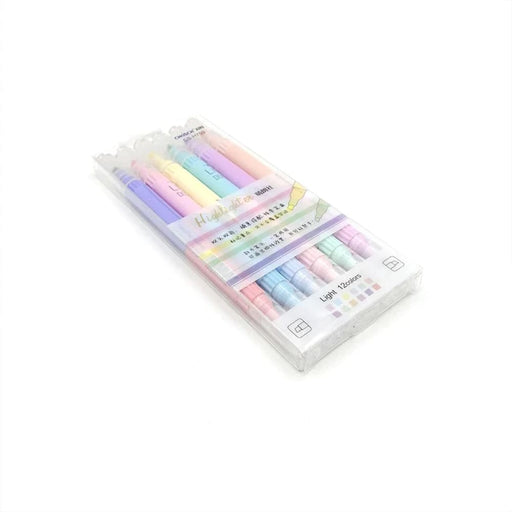 6 Piece Highlighter Set Kawaii Fluorescent Colours