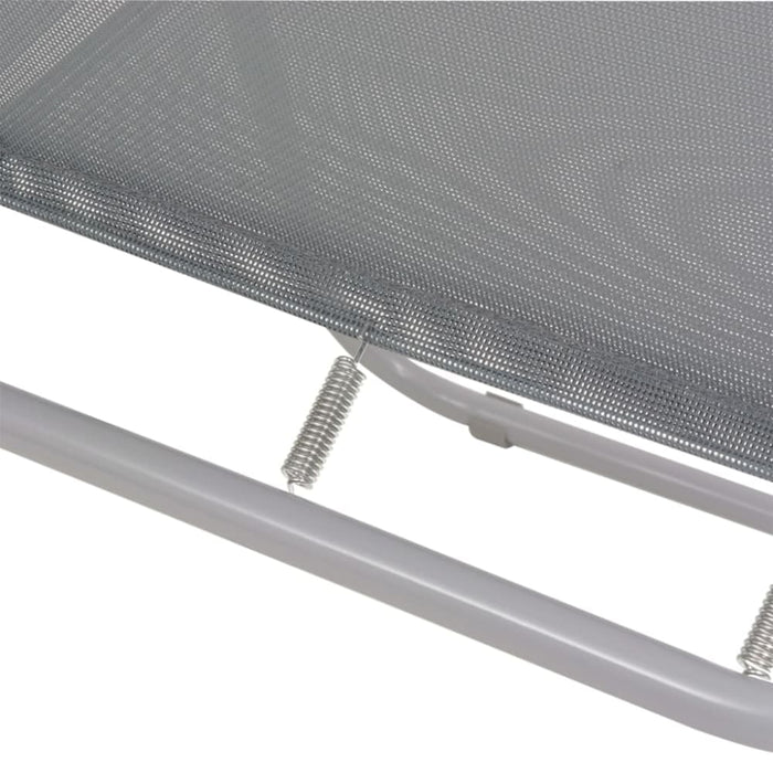 6 Piece Outdoor Dining Set Steel and Textilene Grey Atinp