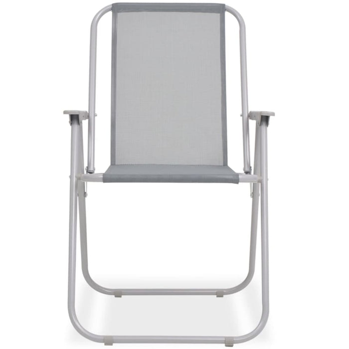 6 Piece Outdoor Dining Set Steel and Textilene Grey Atinp