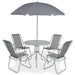 6 Piece Outdoor Dining Set Steel and Textilene Grey Atinp