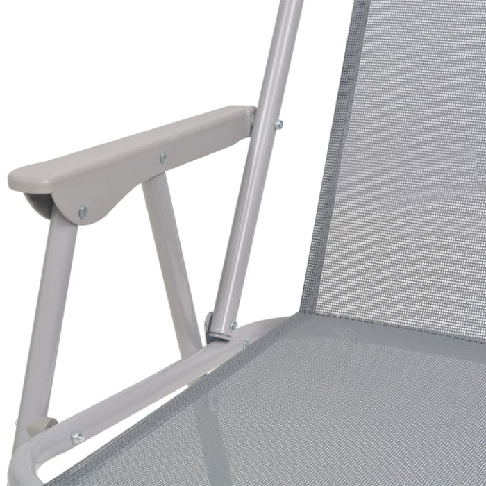 6 Piece Outdoor Dining Set Steel and Textilene Grey Atinp