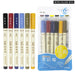6 Piece Retro Colour Lettering Art Marker Set Soft Brush