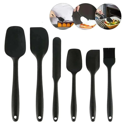 6 Piece Silicone Spatula Set For Cooking And Baking