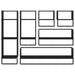 6 Piece Wall Shelf Set with Bars Black Engineered Wood