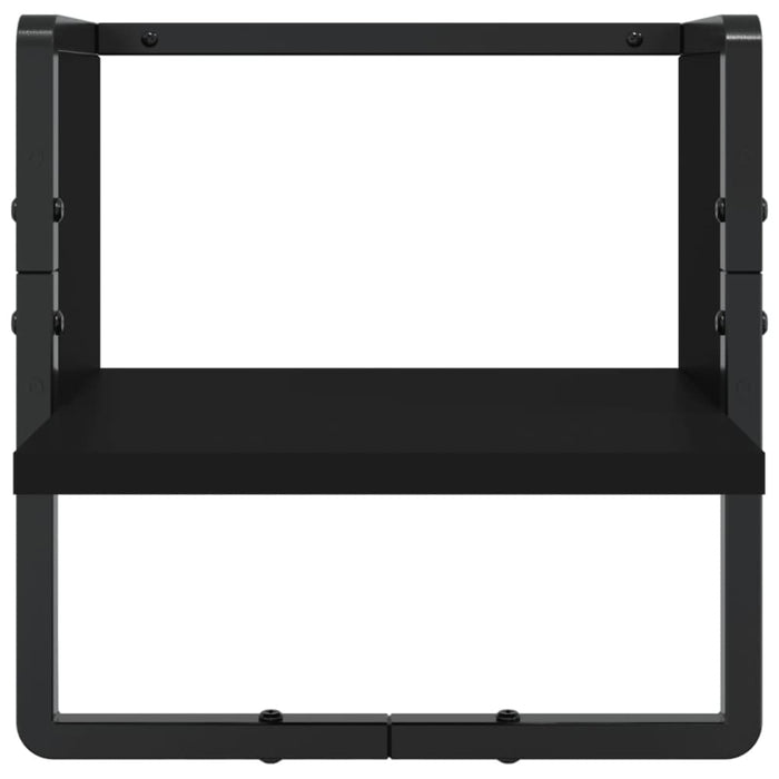 6 Piece Wall Shelf Set with Bars Black Engineered Wood