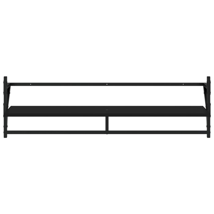 6 Piece Wall Shelf Set with Bars Black Engineered Wood