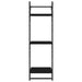 6 Piece Wall Shelf Set with Bars Black Engineered Wood