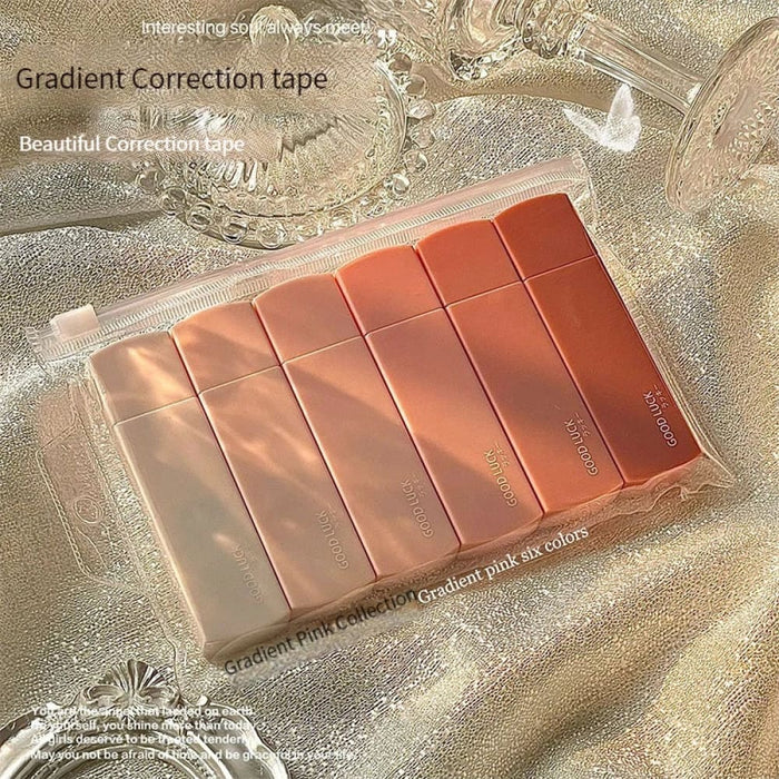 6 Pieces Blue Gradient Correction Tape Set Ins Korea