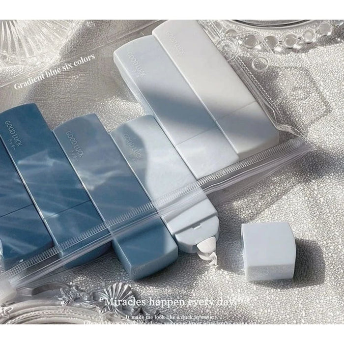 6 Pieces Blue Gradient Correction Tape Set Ins Korea