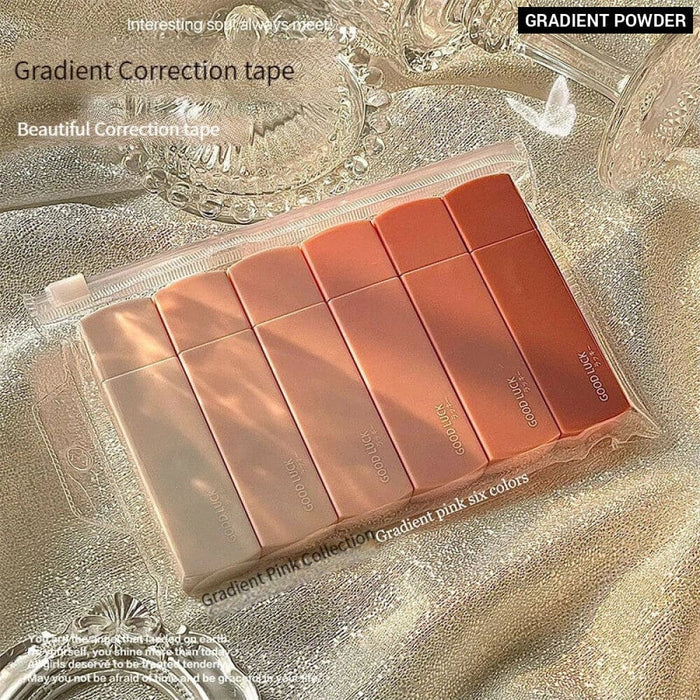 6 Pieces Blue Gradient Correction Tape Set Ins Korea