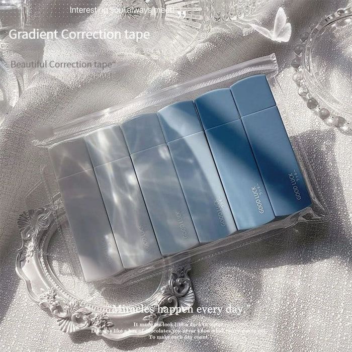 6 Pieces Blue Gradient Correction Tape Set Ins Korea
