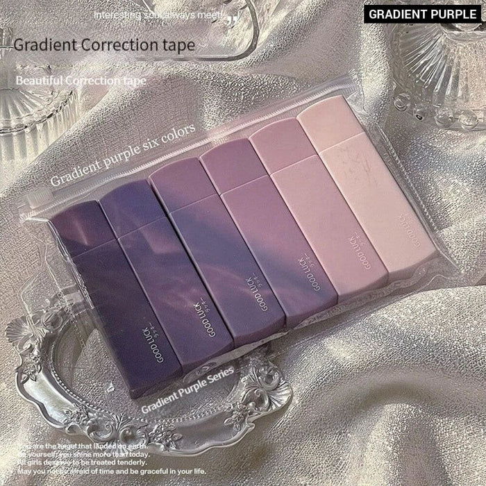6 Pieces Blue Gradient Correction Tape Set Ins Korea