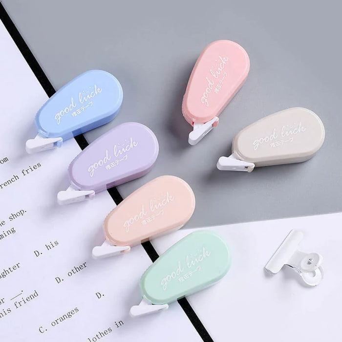 6 Pieces Correction Tape Set Solid Colour Translucent