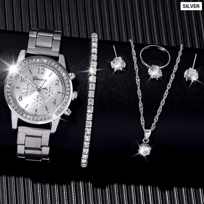 6 Pieces of Fashionable and Versatile Diamond Inlaid