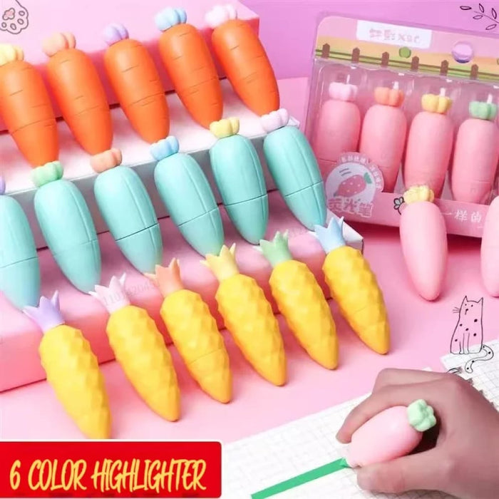 6 Pieces Melon Shape Fluorescent Highlighters Creative