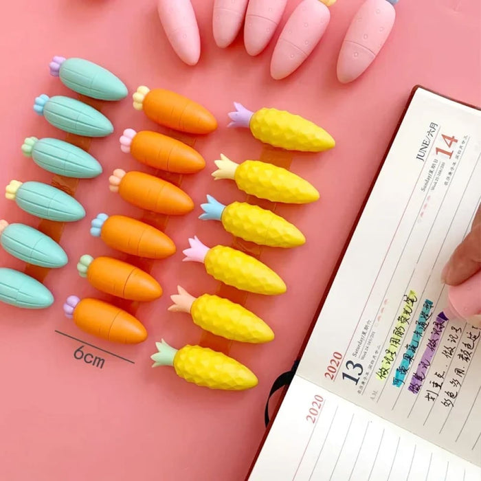 6 Pieces Melon Shape Fluorescent Highlighters Creative