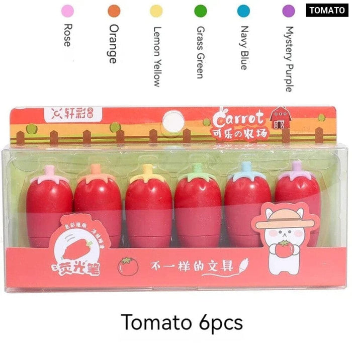 6 Pieces Melon Shape Fluorescent Highlighters Creative