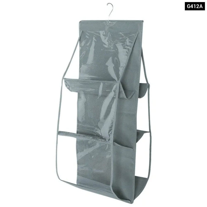 6 Pocket Waterproof Clear Hanging Handbag Organizer