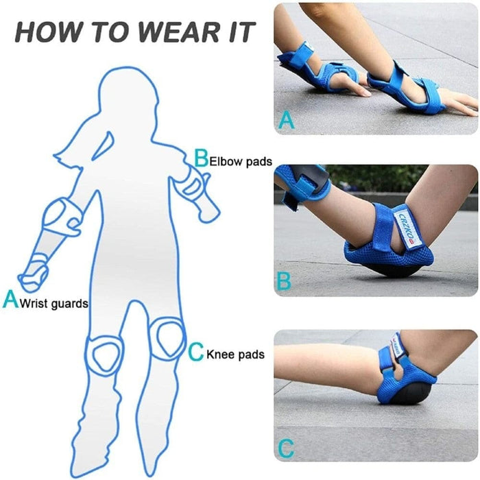 6 Pcs Protective Gear Set Knee Elbow Pads Wrist Guard