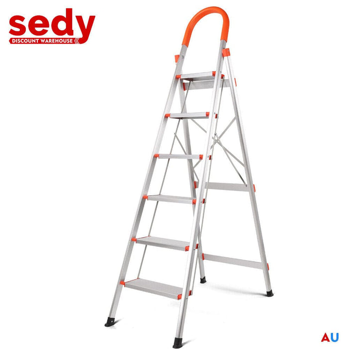 6 Step Ladder Folding Aluminium Portable Multi Purpose