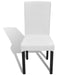 6 Pcs White Straight Stretchable Chair Cover Otbtii