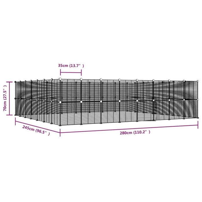 60-panel Pet Cage With Door Black 35x35 Cm Steel Tooaban