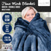 600gsm Large Double-sided Faux Mink Blanket- Navy