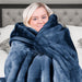 600gsm Large Double-sided Faux Mink Blanket- Navy