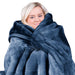 600gsm Large Double-sided Faux Mink Blanket- Navy