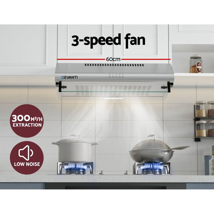600mm Range Hood 60cm Rangehood Kitchen Canopy Led Light