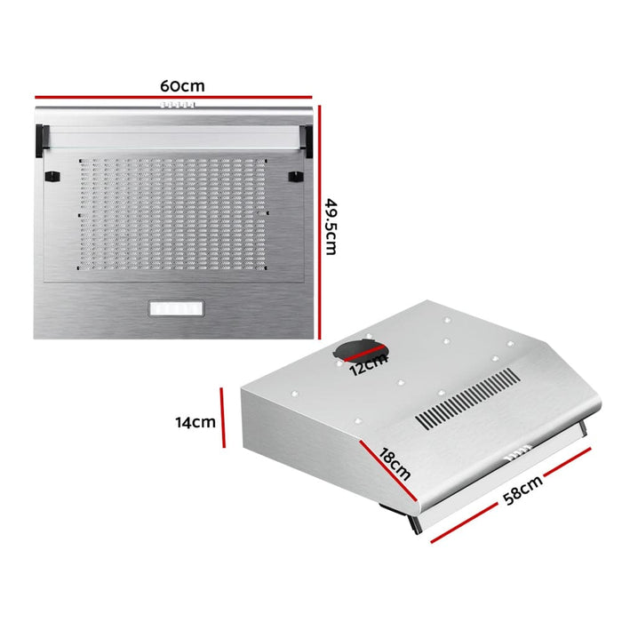 600mm Range Hood 60cm Rangehood Kitchen Canopy Led Light