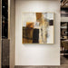 60cmx60cm Abstract Gold Brown Painting Style Frame Canvas