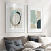 60cmx90cm Abstract Green Circle 2 Sets White Frame Canvas