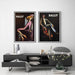 60cmx90cm Bally Man & Woman 2 Sets Black Frame Canvas Wall