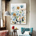 60cmx90cm Colourful Floras Watercolour Style i Gold Frame