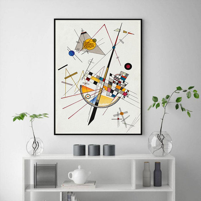 60cmx90cm Delicate Tension by Wassily Kandinsky Black Frame