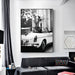 60cmx90cm High Heels in Classic Car Black Frame Canvas Wall