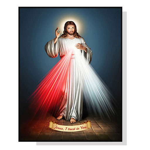 60cmx90cm Jesus Divine Mercy i Trust In You Black Frame