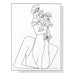 60cmx90cm Line Art Girl White Frame Canvas Wall