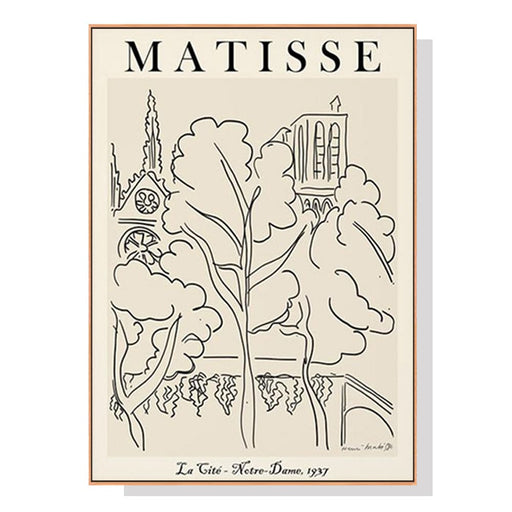 60cmx90cm Line Art by Henri Matisse Wood Frame Canvas Wall
