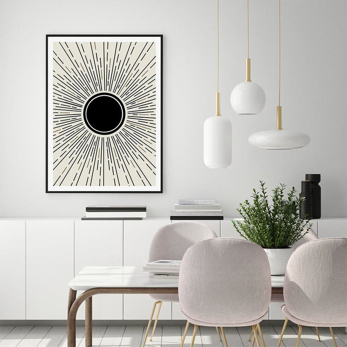 60cmx90cm Sun Rise Art Black Frame Canvas Wall