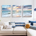 60cmx90cm Sunrise by the Ocean 3 Sets White Frame Canvas