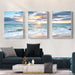 60cmx90cm Sunrise by the Ocean 3 Sets White Frame Canvas
