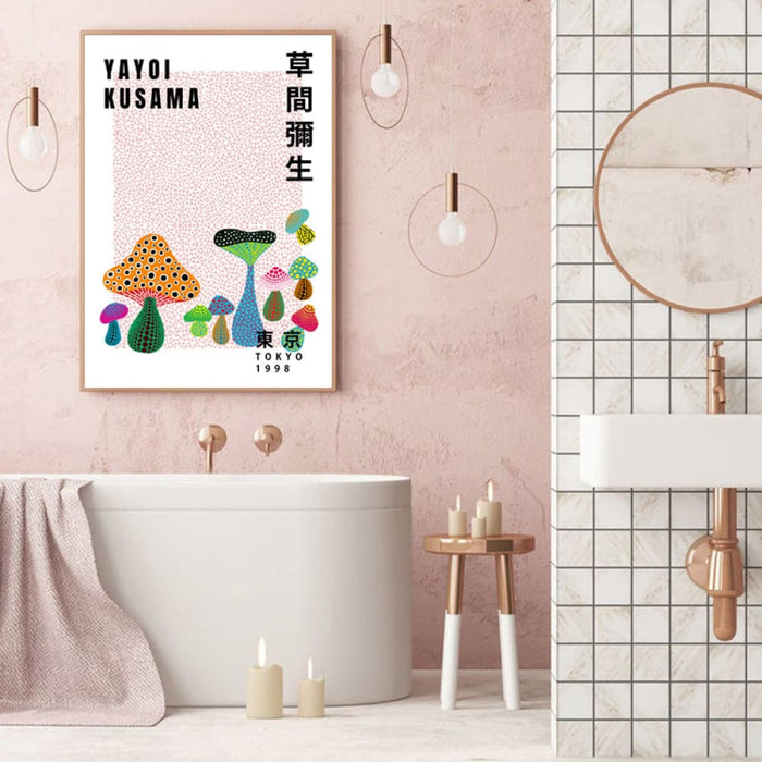 60cmx90cm Wall Art i by Yayoi Kusama Wood Frame Canvas