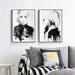 60cmx90cm Watercolor Sketch 2 Sets Black Frame Canvas Wall