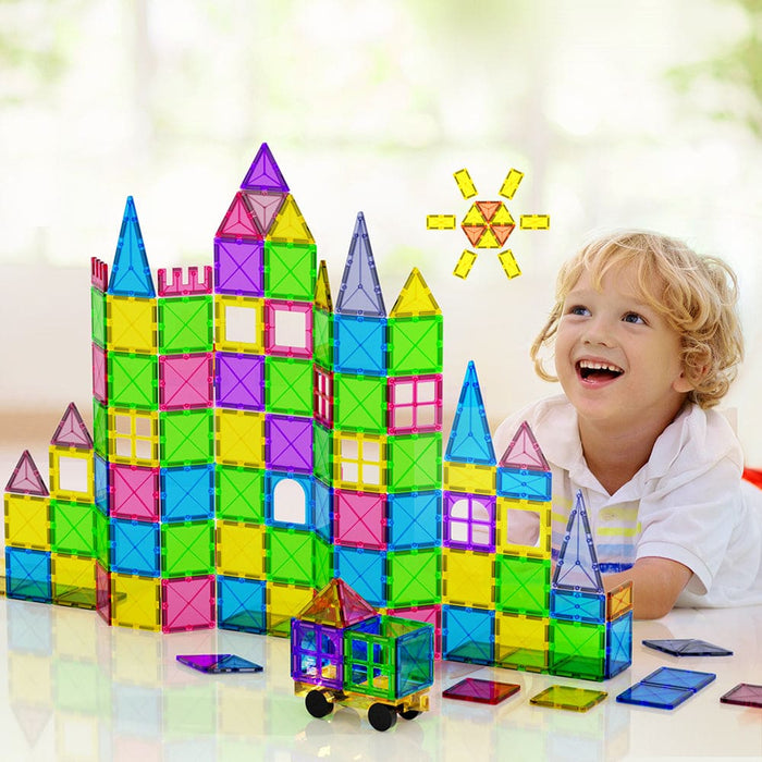 60pcs Kids Magnetic Tiles Blocks Building Educational Toys
