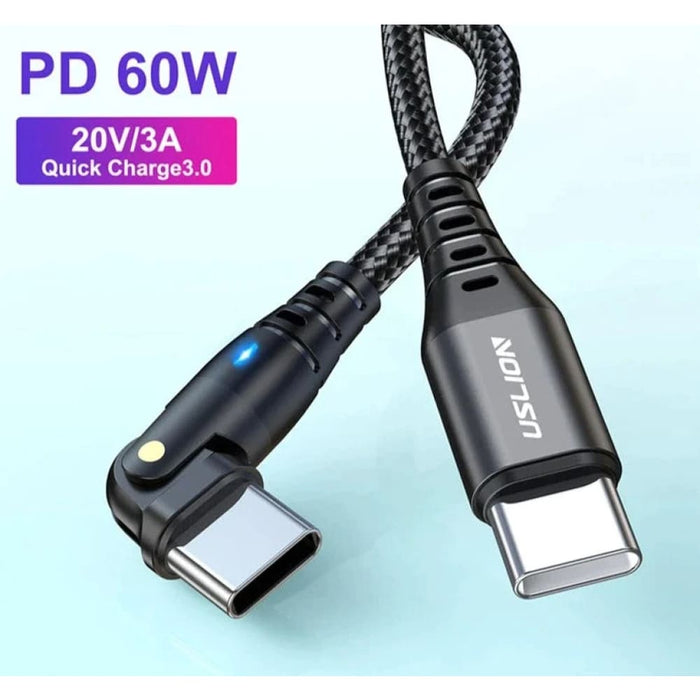 60w Usb c to Cable 3a Fast Charge for Iphone Xiaomi