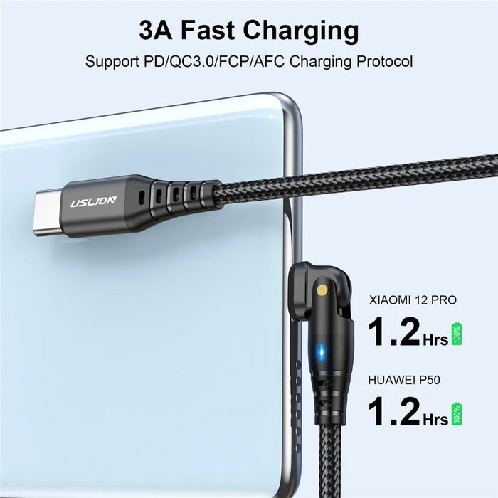 60w Usb c to Cable 3a Fast Charge for Iphone Xiaomi